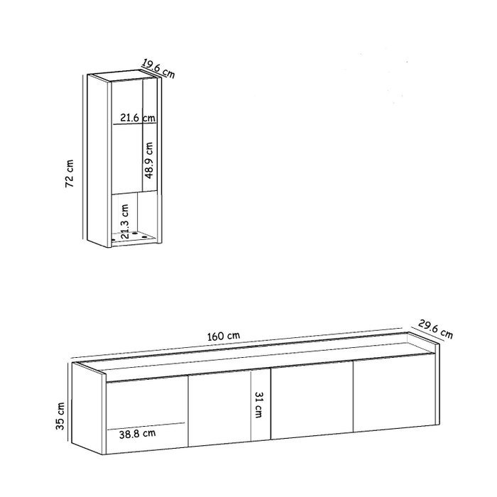 Hanah Home Soporte para TV Sema - Blanco Hanah Home Soporte para TV Sema - Blanco